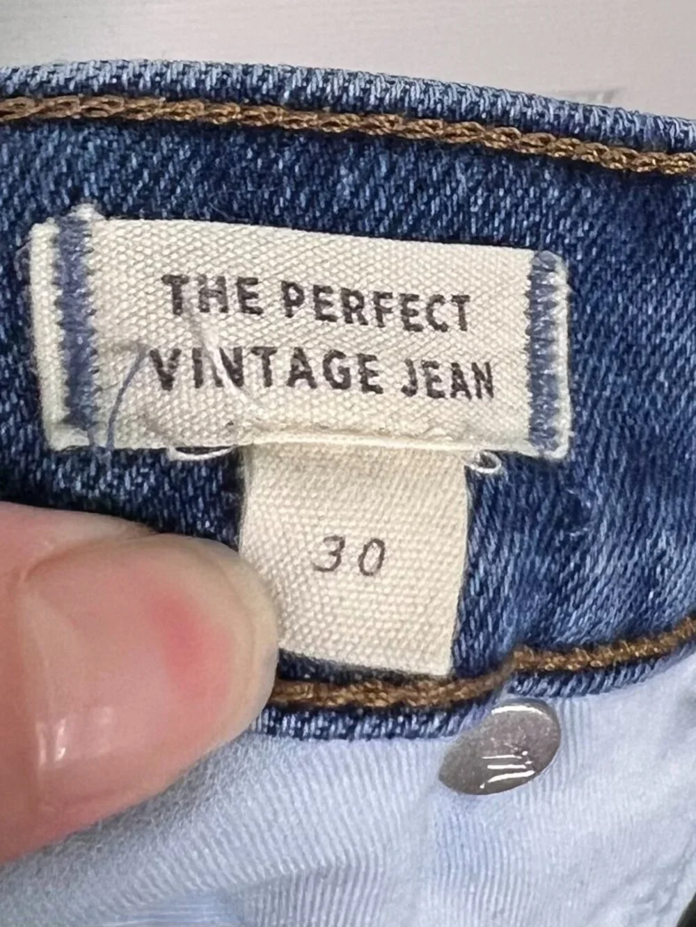 Madewell The Perfect Vintage Straight Leg Jean Med Wash Size 30